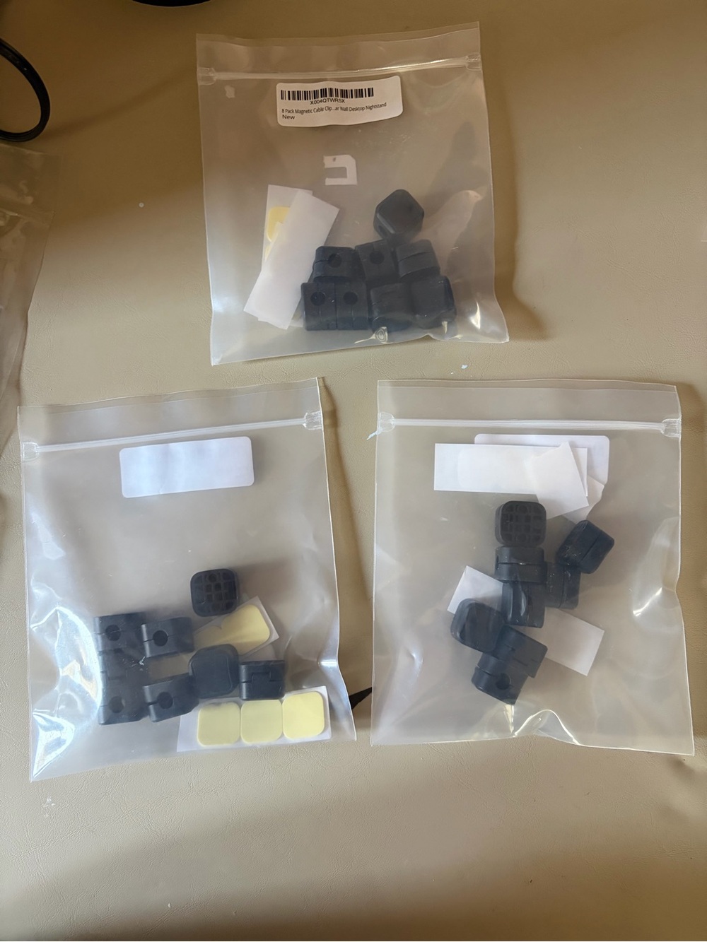 Black Plastic Cable Clamp / Wire Organizer Set of 3